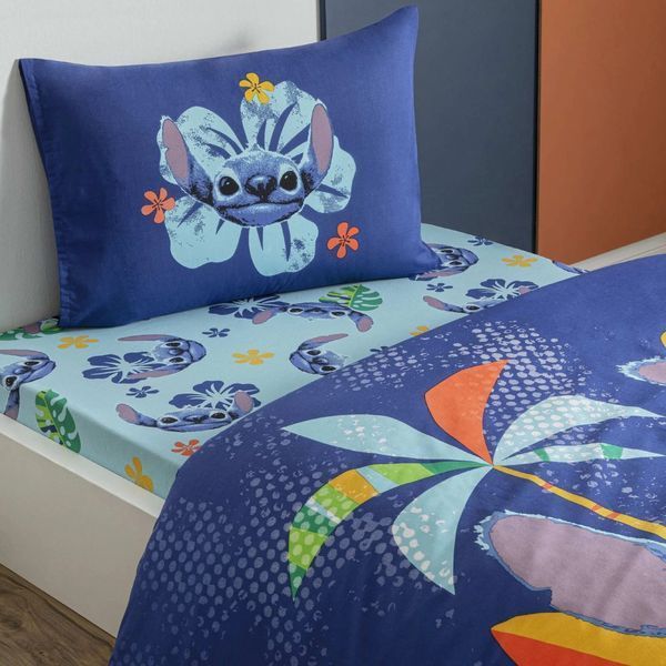 Підліткова постільна білизна TAC Disney полуторний Stitch Aloha 41223-К фото