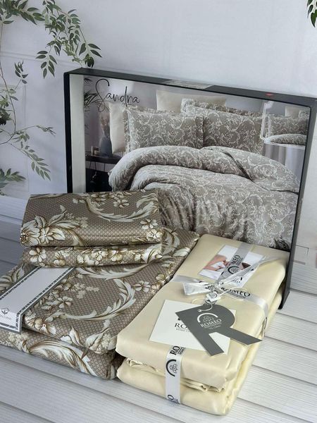 Постільна білизна євро Romeo Home Satin Sandra 6061 фото
