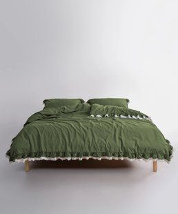 Постільна білизна Limasso Stonewashed Ranforse євро Dora Capulet Olive 41611-К фото
