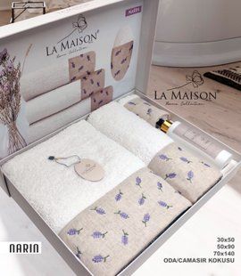 Подарунковий набір рушників La Maison 3 шт з ароматом Narin 30245-К фото