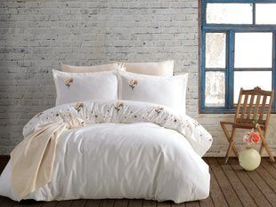 Комплект постельного белья евро размер Maribor Exclusive Satin Narissa Krem 41444-К фото