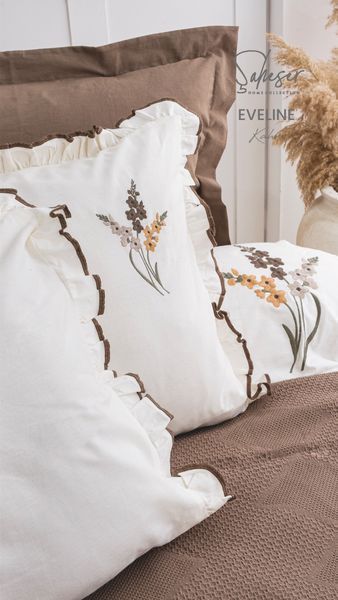 Комплект постільної білизни Saheser Stonewashed розмір євро Eveline Kahve 41650-К фото