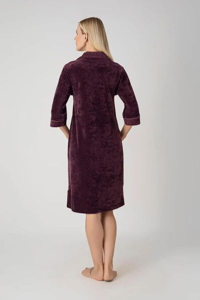 Жіночий халат Nusa велюровий на блискавці фіолетовий М 0605 purple фото