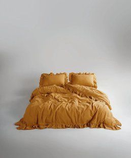 Постільна білизна Limasso Stonewashed Exclusive Ranforse євро Mustard 31666-К фото