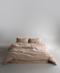 Постільна білизна Limasso Stonewashed Ranforse євро Akdeniz Bej 21407-К фото