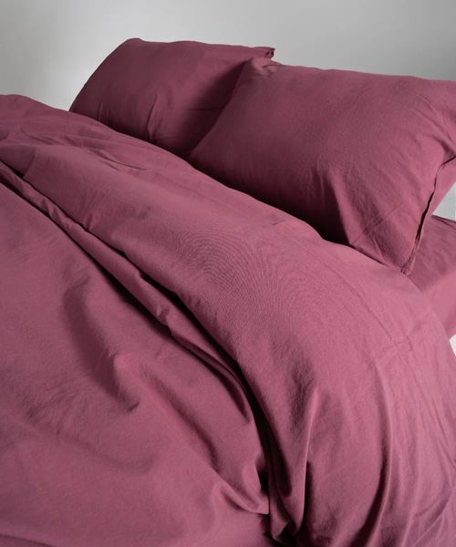 Постільна білизна Limasso Stonewashed Ranforse полуторний Raspberry 15035-К фото