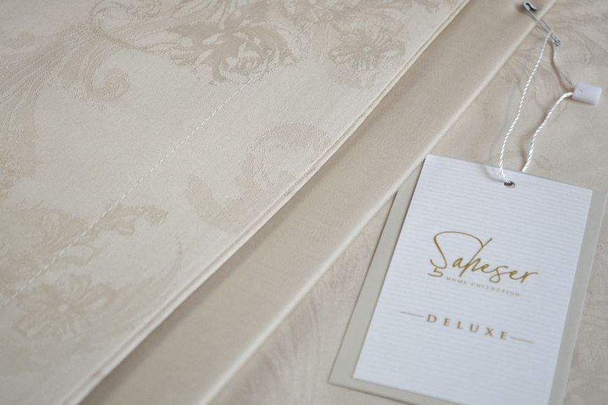 Постільна білизна Saheser Delux Jacquard Satin євро розмір Celesta Bej 41668-К фото