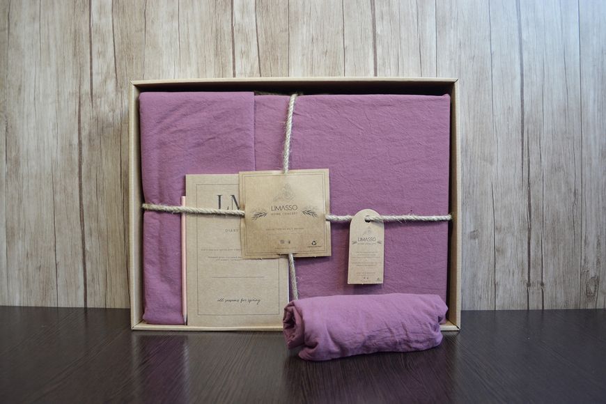 Постільна білизна Limasso Stonewashed Ranforse полуторний Raspberry 15035-К фото