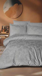 Постільна білизна Saheser Delux Jacquard Satin євро розмір Celesta Gri 41670-К фото