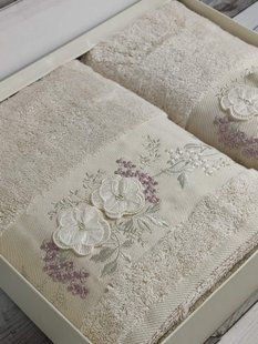 Подарочный набор полотенец Pupilla Cristina pudra 100% Хлопок 4900 фото