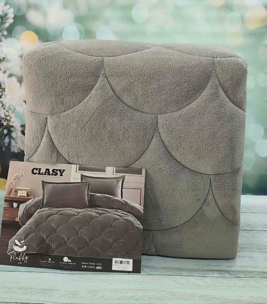 Покривало плюшеве двостороннє Clasy Fluffy V2 195х215 см євро антрацит 1005554 фото
