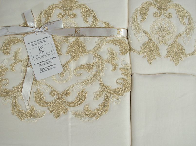 Постільна білизна First Choice V.I.P Satin Moonlight євро Mirabel Krem 2161322-К фото