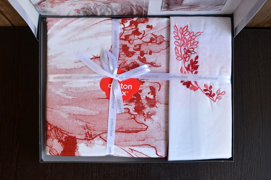 Постільна білизна євро розмір Cotton Box Elite Satin Gules Kirmizi 31657-К фото