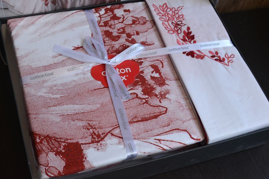 Постільна білизна євро розмір Cotton Box Elite Satin Gules Kirmizi 31657-К фото
