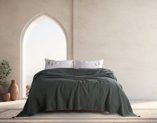 Комплект постільної білизни з покривалом Turkiz Stonewashed розмір євро Papatya 41451-К фото