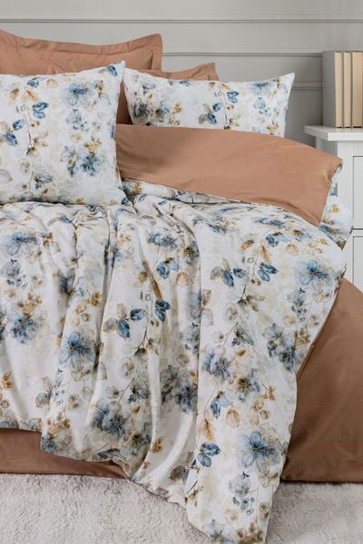 Комплект постільної білизни Saheser Digital Satin Terra євро 41684-К фото