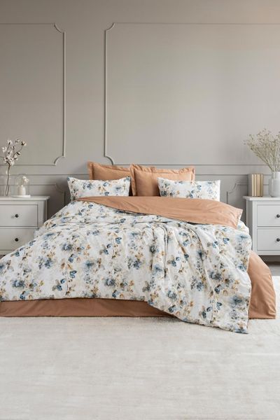Комплект постільної білизни Saheser Digital Satin Terra євро 41684-К фото