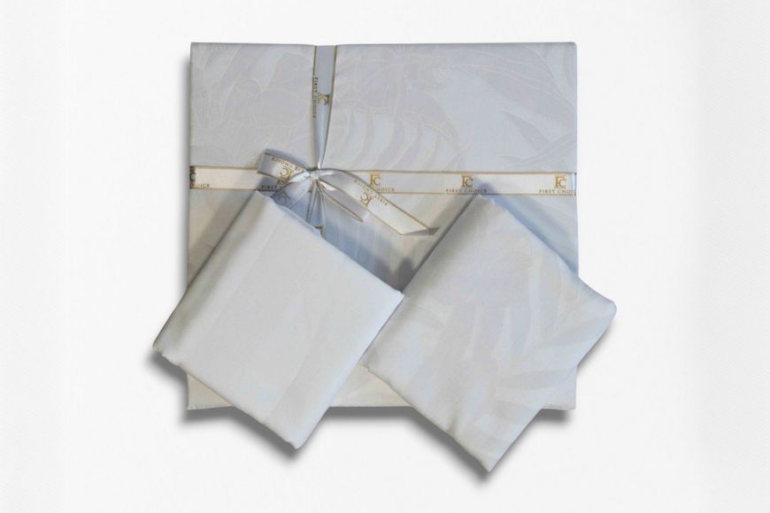 Постільна білизна First Choice Cotton Satin євро Lucas White 41048-К фото