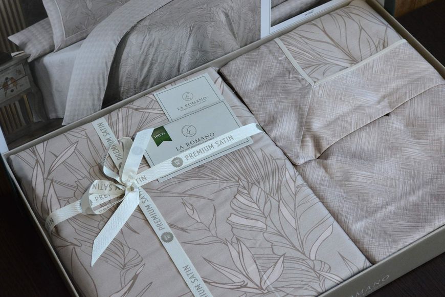 Постільна білизна євро розмір La Romano Premium Satin Stefan Wind 20036-К фото