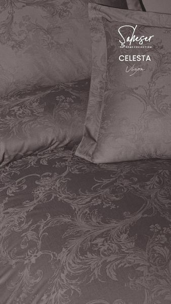 Постільна білизна Saheser Delux Jacquard Satin євро розмір Celesta Vizon 41667-К фото