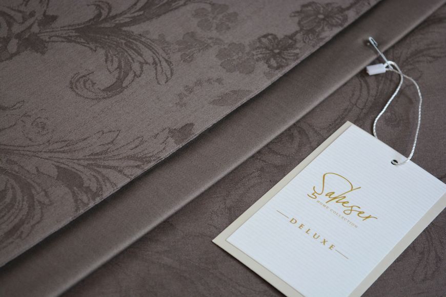 Постільна білизна Saheser Delux Jacquard Satin євро розмір Celesta Vizon 41667-К фото