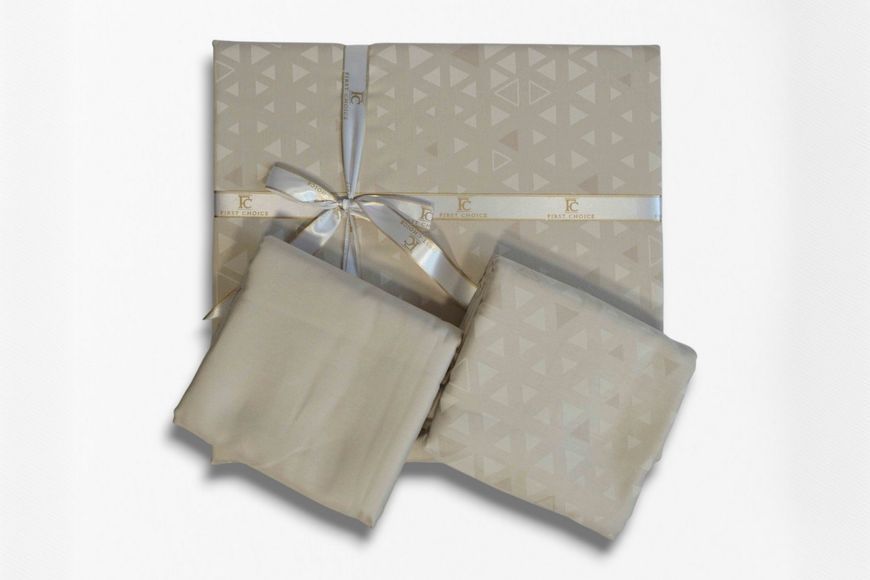 Постільна білизна First Choice Cotton Satin євро Megan Beige 41051-К фото