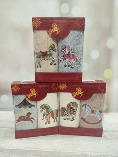 Подарунковий набір новорічних рушників 30х50см Merry Christmas 2шт 10012117 фото