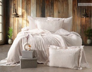 Комплект постільної білизни Pupilla Muslin євро Milla Pudra 41404-К фото