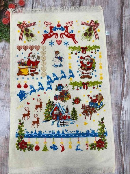 Набір 12шт.новорічних рушників Merry Christmas 40х60см 1001114 фото