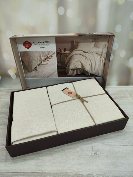 Комплект постільної білизни бавовна/льон Cotton Box євро Esmira 1001144 фото
