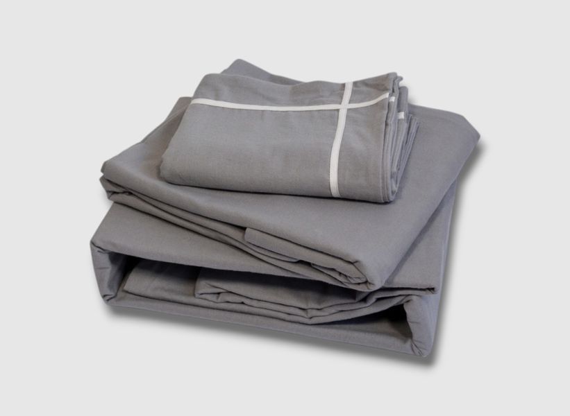 Фланелева постільна білизна First Choice Flanel євро Soprano Grey 40708-К фото