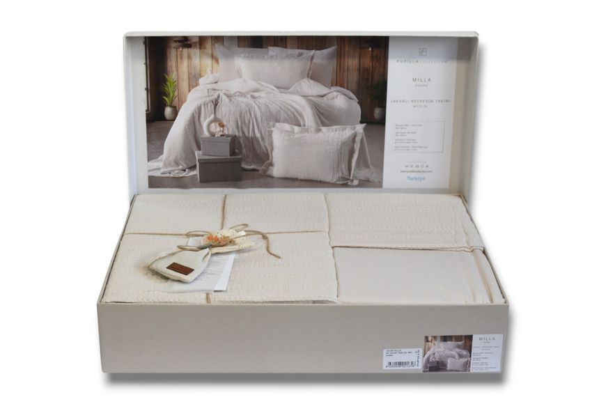 Комплект постільної білизни Pupilla Muslin євро Milla Pudra 41404-К фото