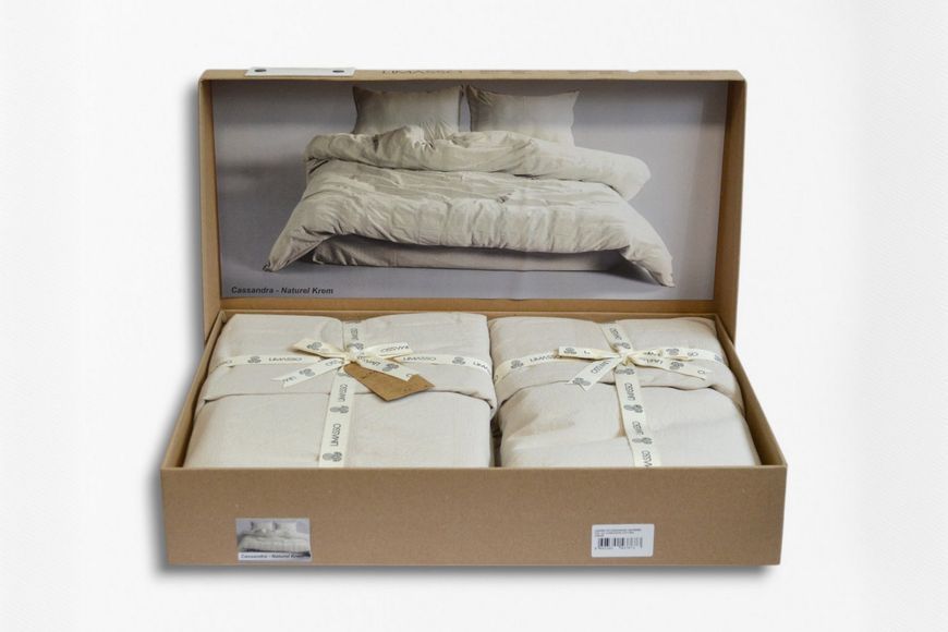 Комплект постільної білизни євро Limasso Cassandra Natural Cream 41075-К фото