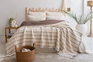 Муслінове покривало Saheser Sante 160 х 240 см. Brown коричневий 34371-К фото