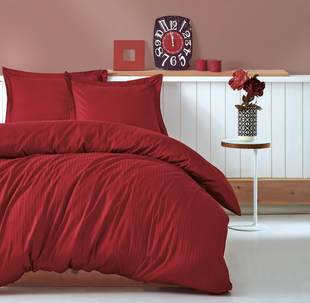 Постельное белье Cotton Box Elegant Satin Stripe евро Bordo бордовый 1002939 фото