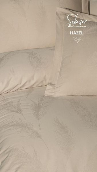 Постільна білизна Saheser Delux Jacquard Satin євро розмір Hazel Bej 41672-К фото
