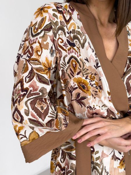 Женский халат кимоно длинный Boho Chic, корица S/M BC1 фото