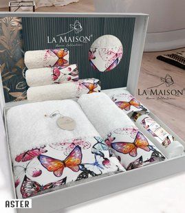 Подарочный набор полотенец La Maison 3 шт с ароматом Aster 15008-К фото