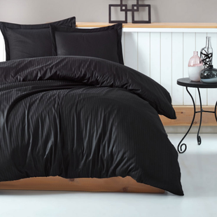 Постельное белье Cotton Box Elegant Satin Stripe евро Siyah черный 1002940 фото