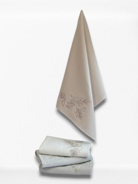 Набір рушників з вишивкою Pupilla 50х90 см Milan Feathers лицеві 4 шт 30342-К фото