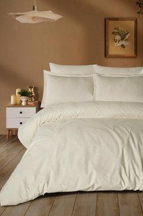 Постільна білизна Saheser Delux Jacquard Satin євро розмір Hazel Krem 41674-К фото