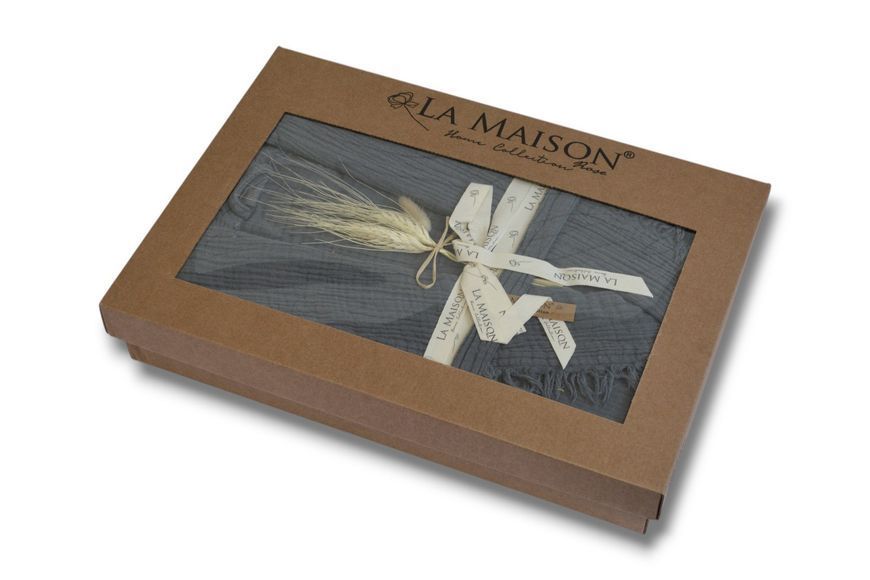 Жіночий мусліновий халат La Maison Alyona Charcoal сірий 50009-К фото