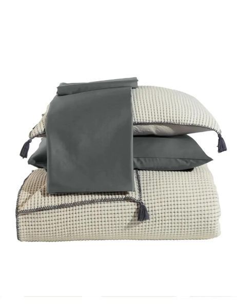 Постельное белье с покрывалом Dantela Satin 240 x 260 см. Drina Antrasit 41456-К фото