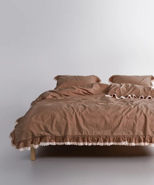 Постільна білизна Limasso Stonewashed Ranforse євро Dora Woodsmoke 41619-К фото
