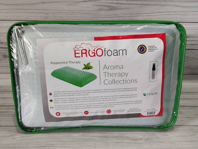 Ортопедична подушка Ergo Foam Aroma Therapy з ароматом м'яти 21028 фото