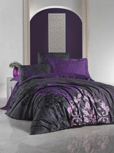 Постельное белье евро размер Cotton Box Lux Satin Kosem Sultan фиолетовый 1002943 фото