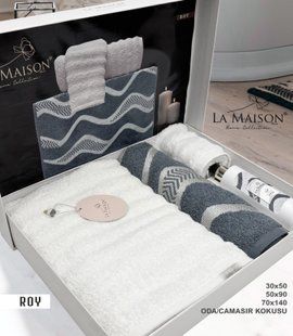 Подарунковий набір рушників La Maison 3 шт з ароматом Roy K. Gri 30510-К фото