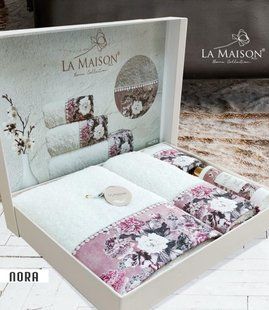 Подарочный набор полотенец La Maison 3 шт с ароматом Nora 21607-К фото