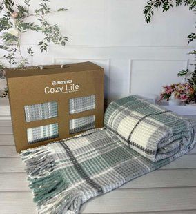 Плед бавовняний Merinos 130&times;170 см Cozy Life Mint 99395 фото