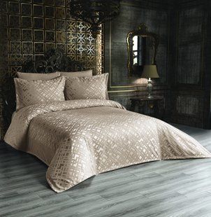 Покривало з наволочками Modabox 240 x 260 см Sezen Bej 34348-К фото